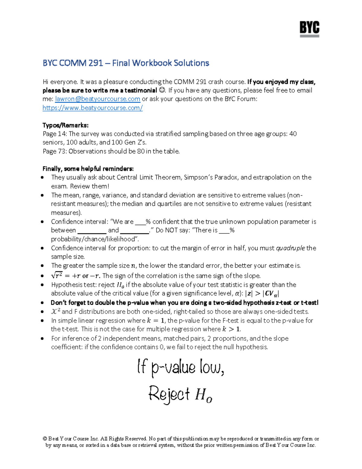 COMM 291 Final Exam Solutions & Key Topics Review 2021 - Studocu