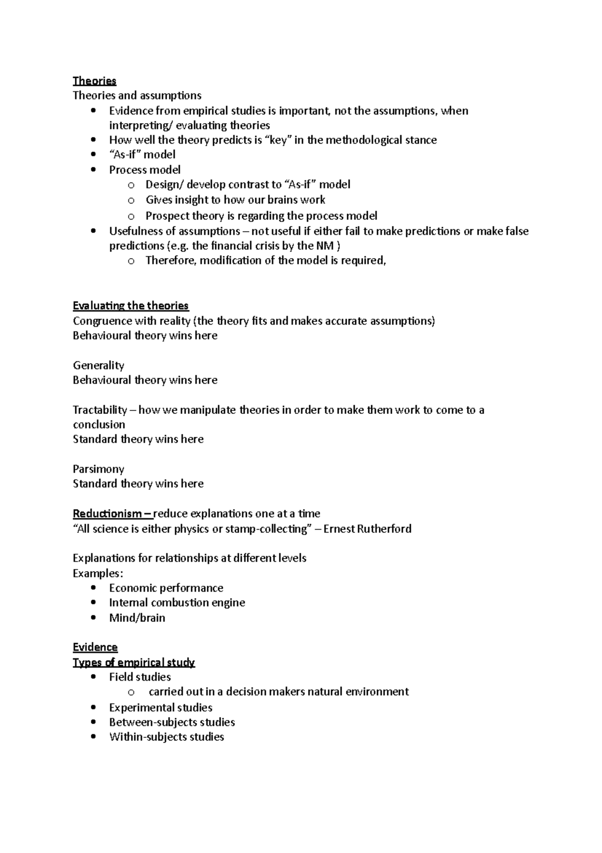Chapter 2 - Methodology: Evaluating Theories and Empirical Studies ...