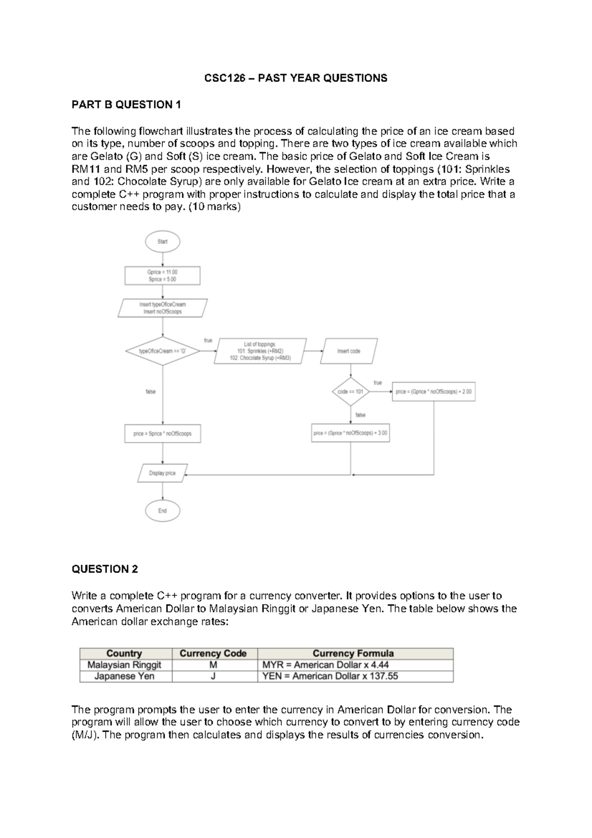 CSC126 Final Exam - Past Year Questions and Answers - Studocu