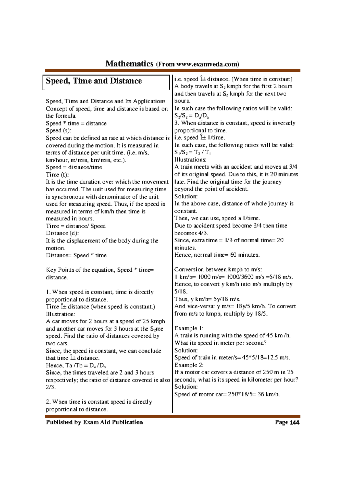 Speed, Time and Distance: Key Concepts and Applications (Exam) - Studocu