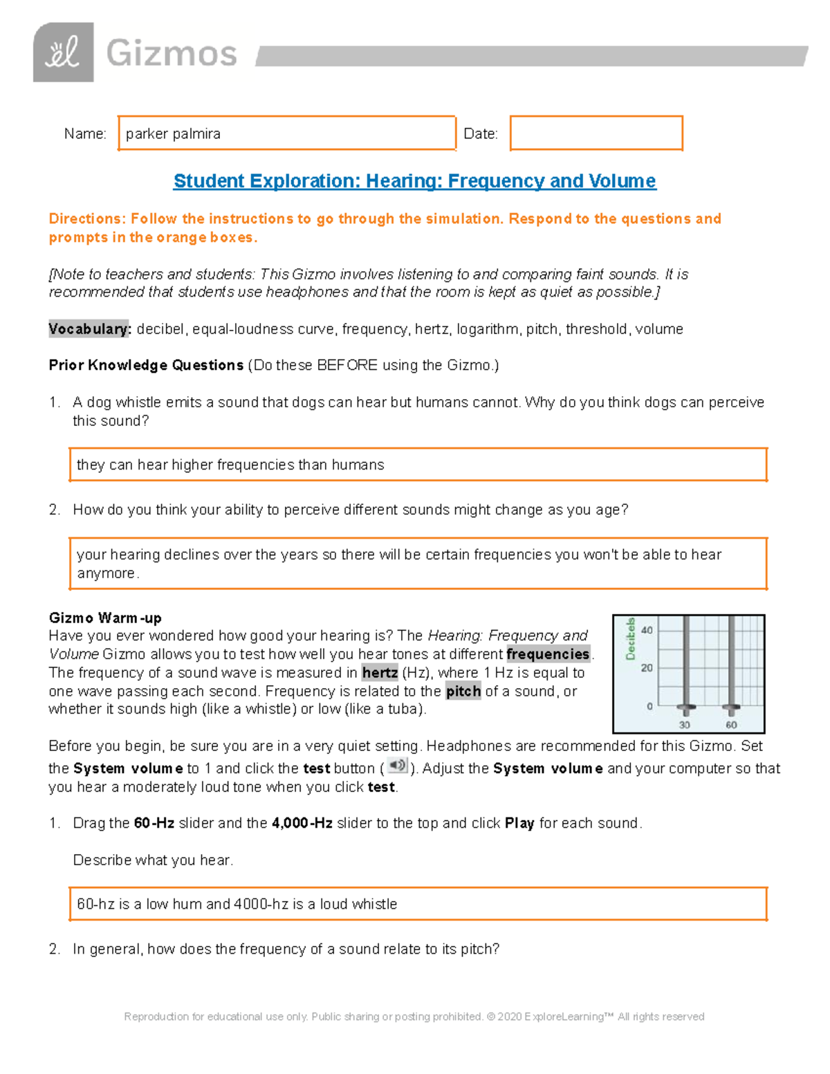 Hearing Exploration: Frequency & Volume Experiment - SE - Studocu