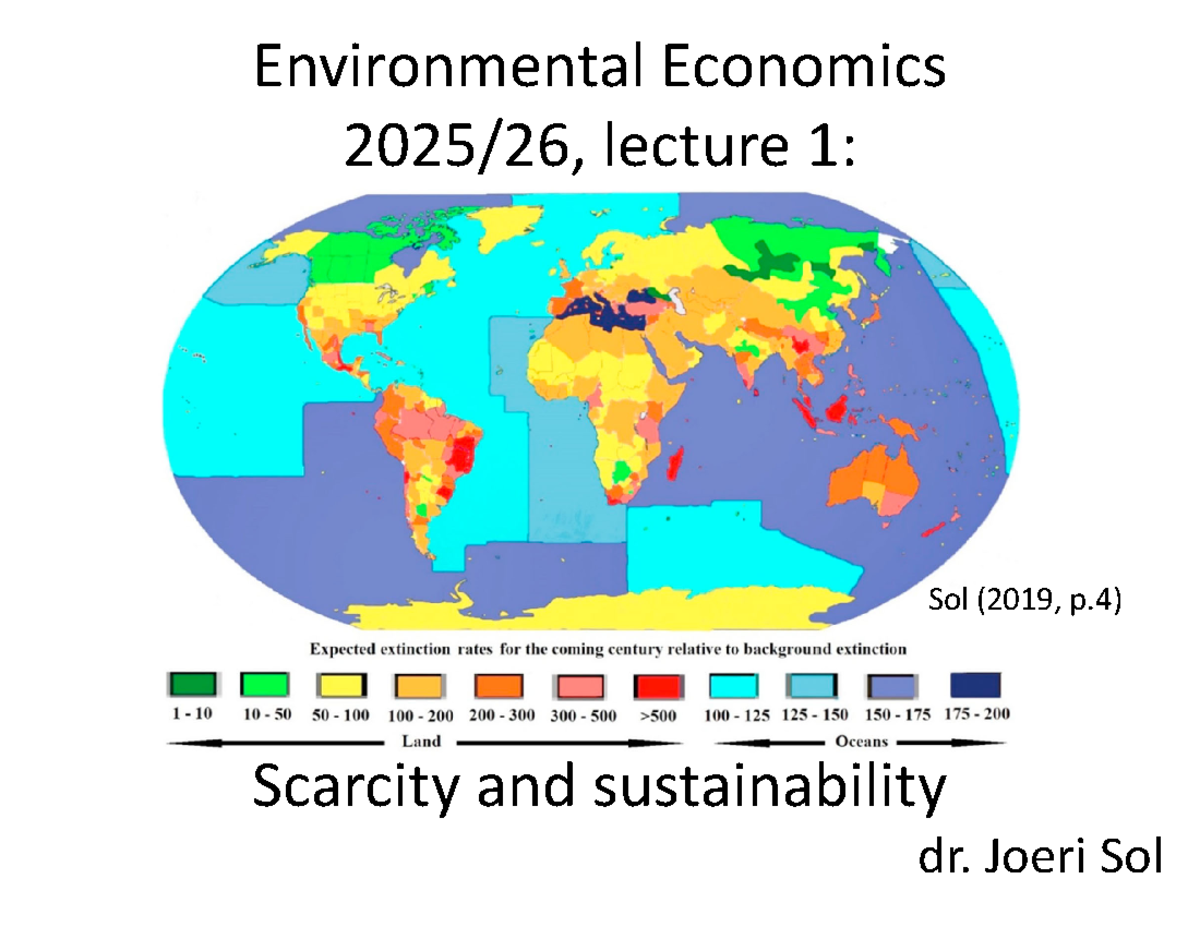 Environmental Economics 2025/26: Lecture 1 - Scarcity & Sustainability ...