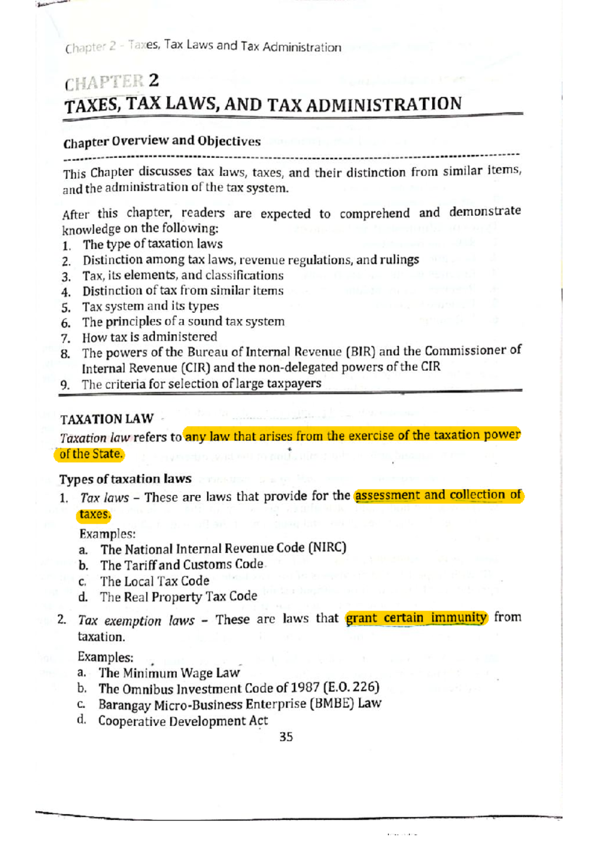 Chapter 2 Taxes Tax Laws and Tax Administration - Chapter 2 Taxes, Tax ...