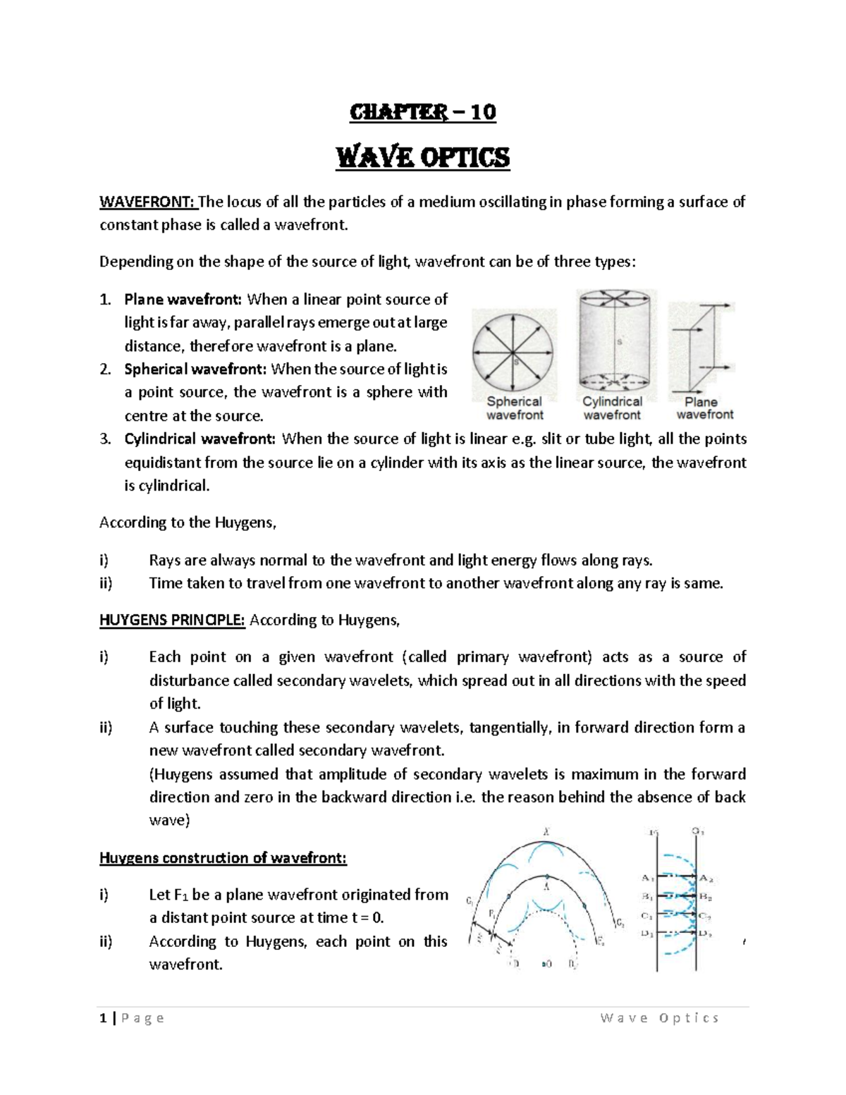 Final Notes on Wave Optics (PHYS 101) - Studocu