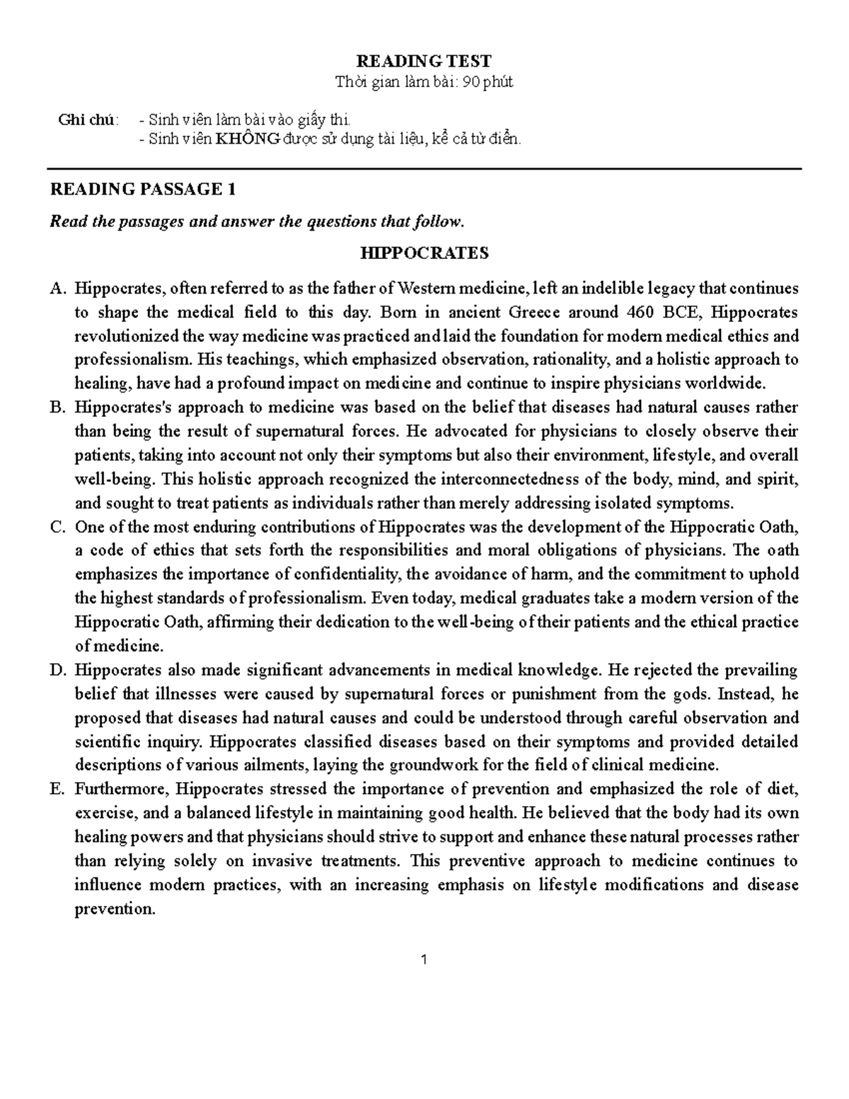 Reading Mock Test - Đề 2 with Answers - Studocu