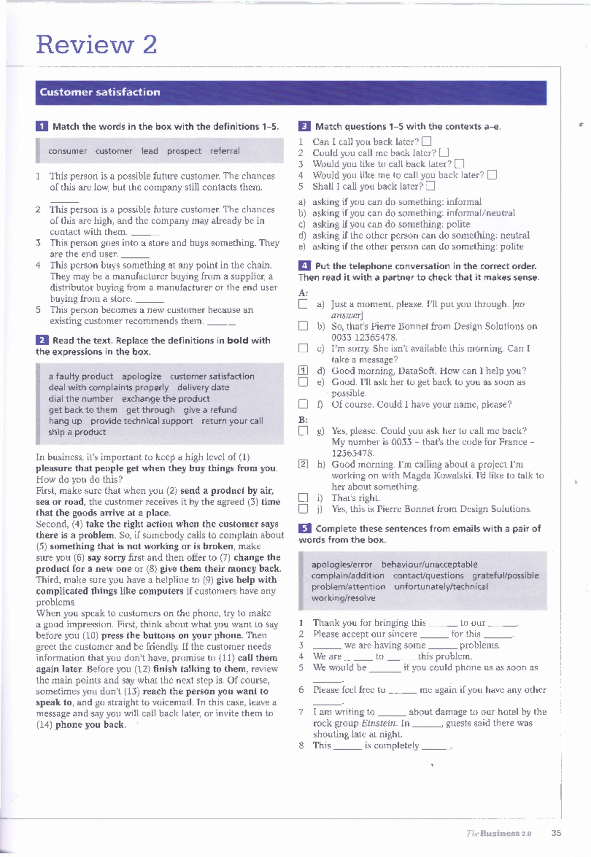 Customer Satisfaction Review 2: Key Concepts and Definitions - Studocu