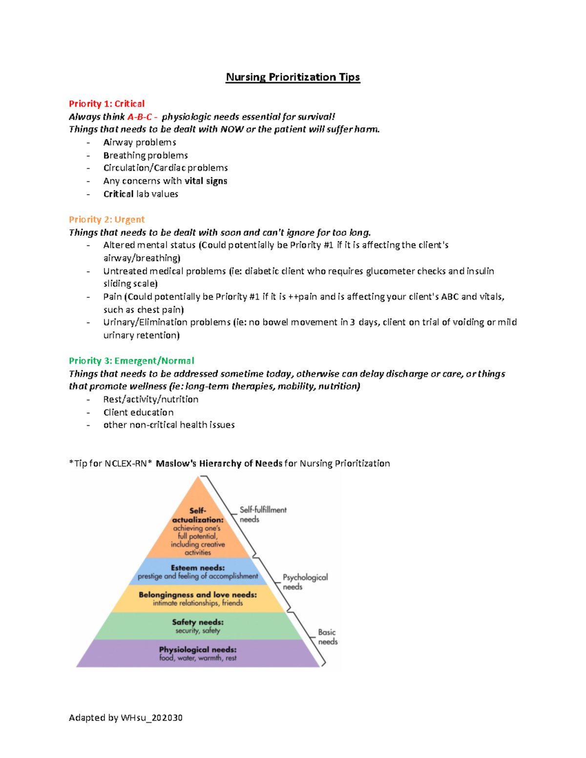 Nursing Prioritization Tips: Critical, Urgent, and Routine Care (WHsu ...