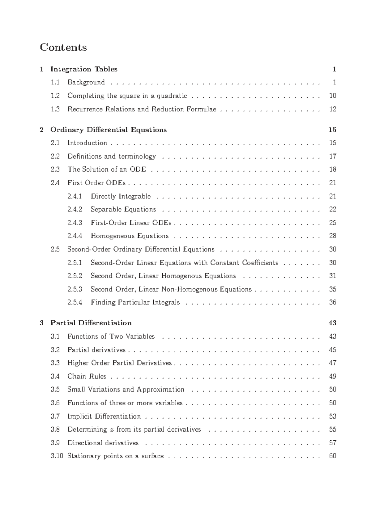 Ordinary Differential Equations & Partial Differentiation Notes (MM211 ...