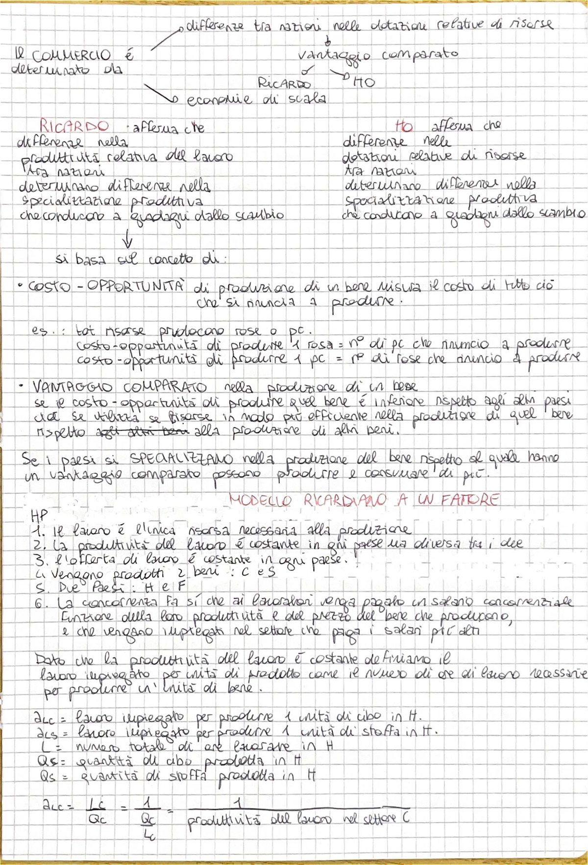 Ricardo Model Analysis - QO-123 Final Exam Notes - Studocu