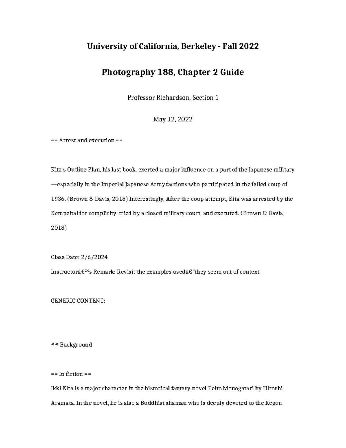 Photography 188 Chapter 2 Guide - University of California, Berkeley ...