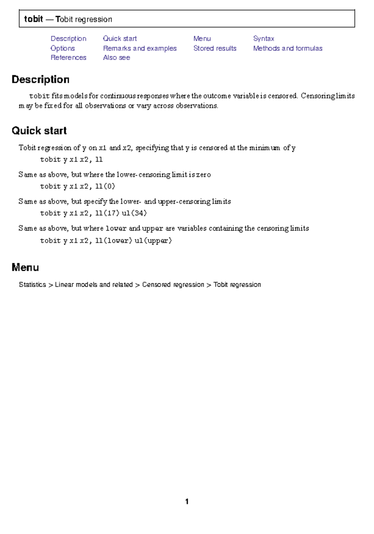 Tobit Regression Analysis: Overview and Examples (RTobit) - Studocu