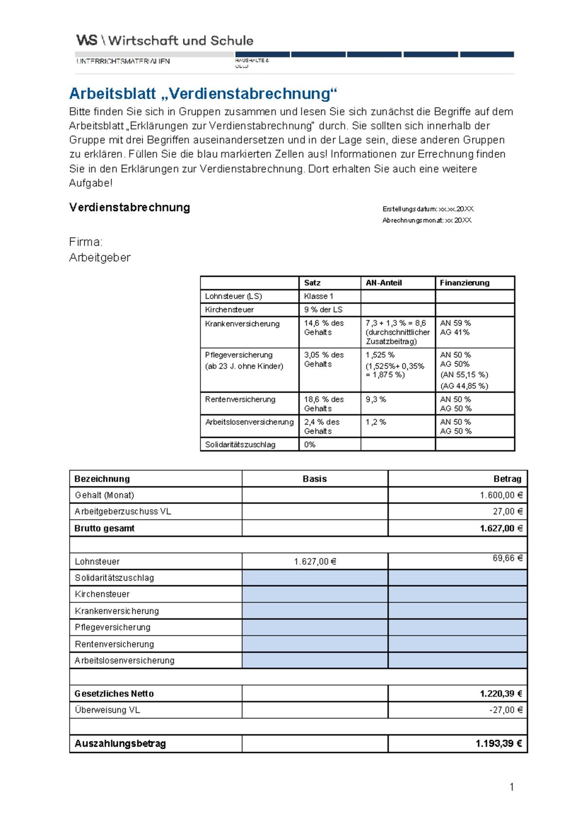 arbeitsblatt-zur-ab-verdienstabrechnung-und-l-sungen-studocu