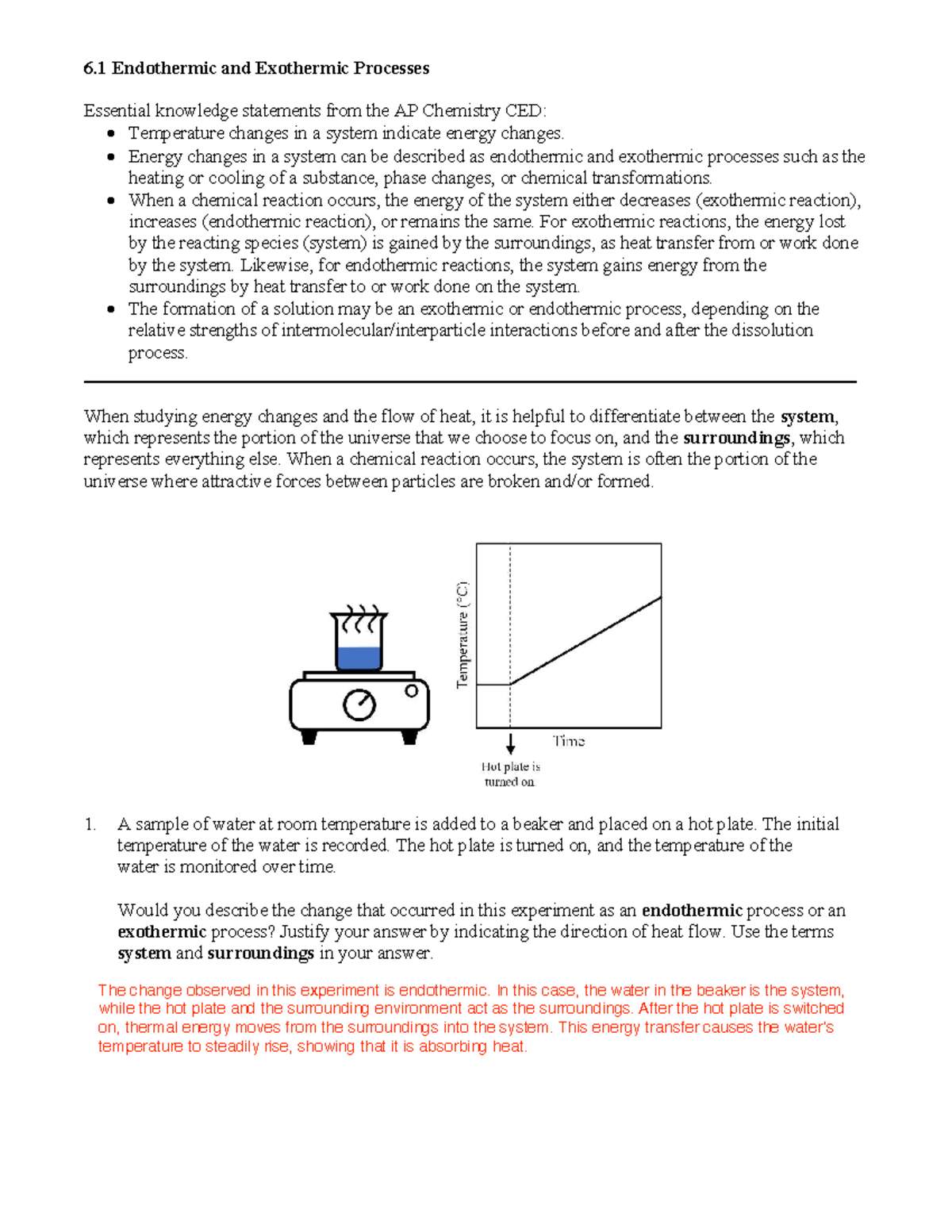AP Chemistry: Endothermic & Exothermic Processes (Topics 6.1 - 6) - Studocu