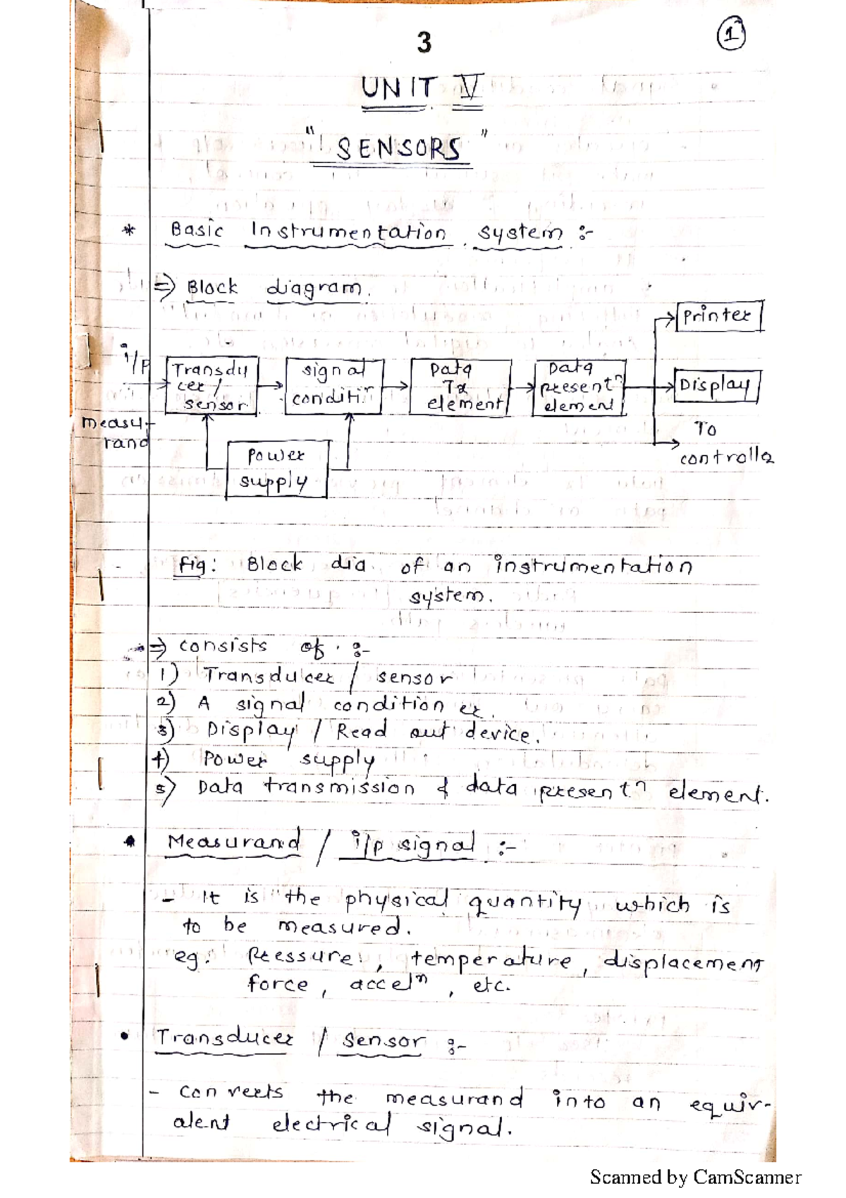 BXE UNIT 5 - Comprehensive Notes on Sensor Theory and Applications ...