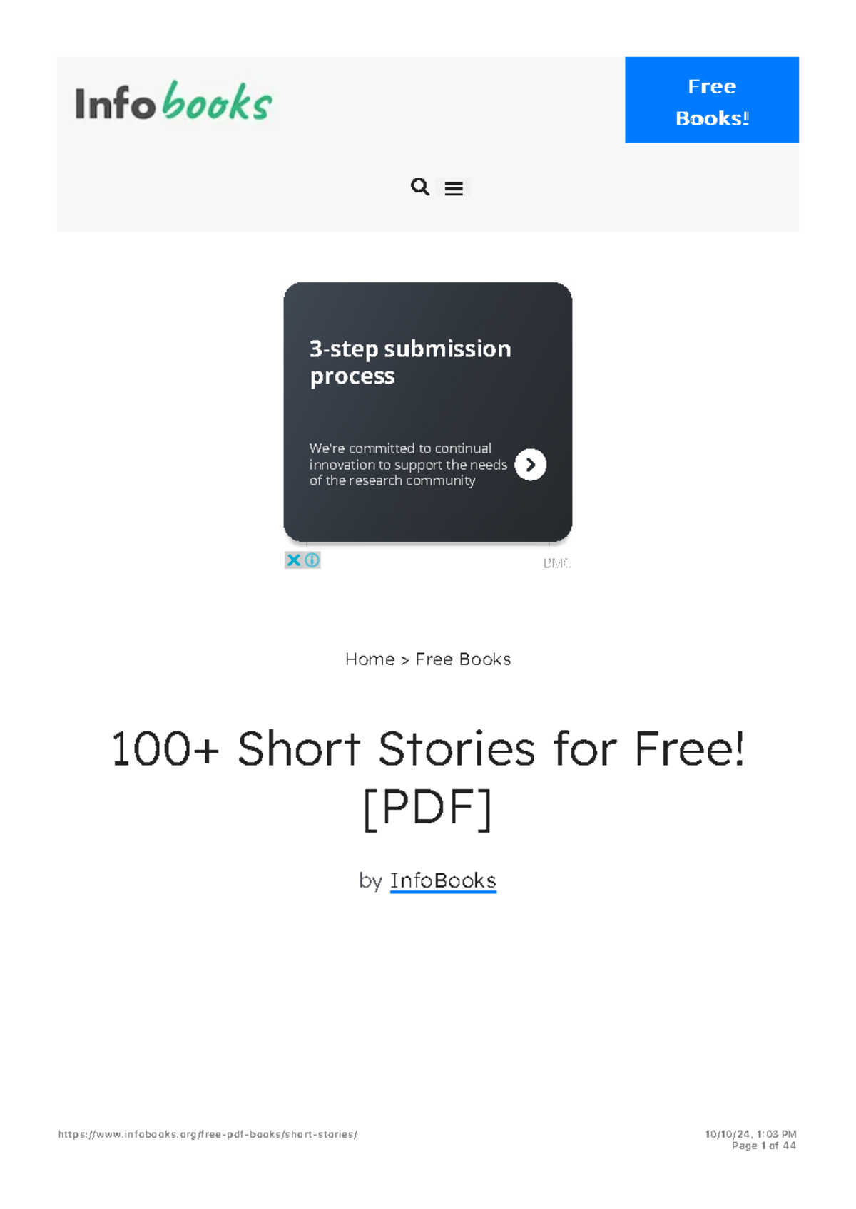 100+ Free Short Stories Collection [PDF] by InfoBooks - Studocu