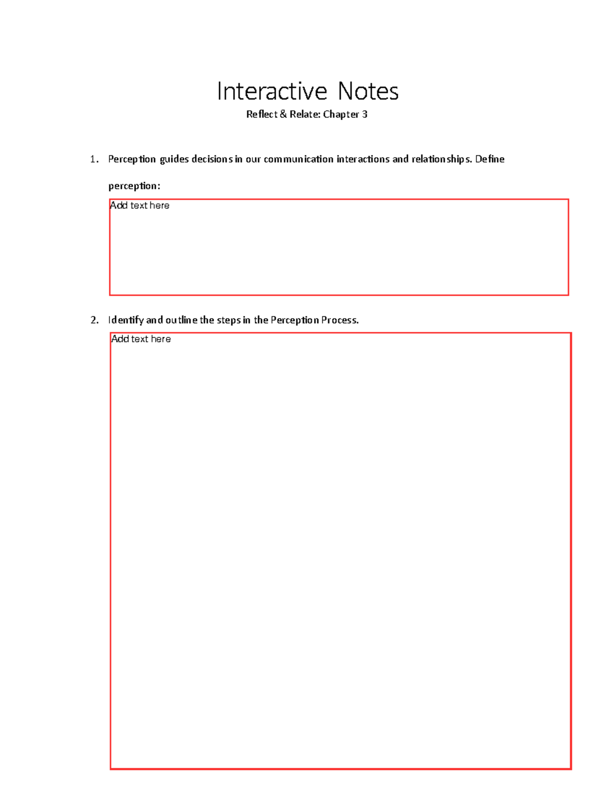 Interactive Notes on Perception & Communication: Chapter 3 - Studocu
