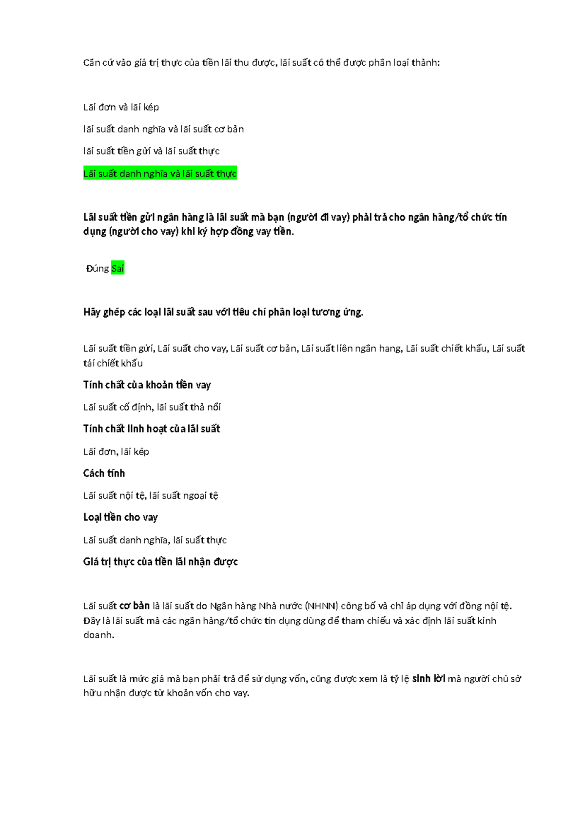 Nltttc-tn 8 9 10 11 - Tìm Hiểu Về Các Loại Lãi Suất và Công Thức Tính - Document Preview