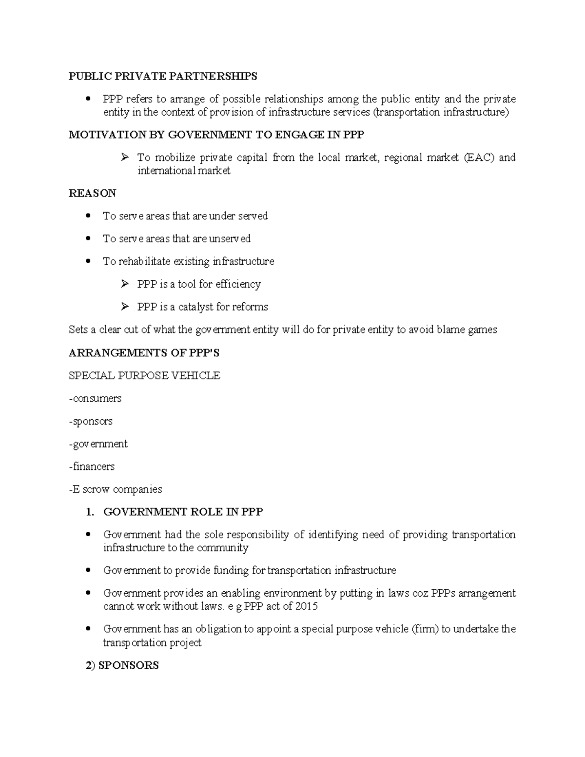 Finance Notes: Public Private Partnerships (PPP) Overview and Appraisal ...