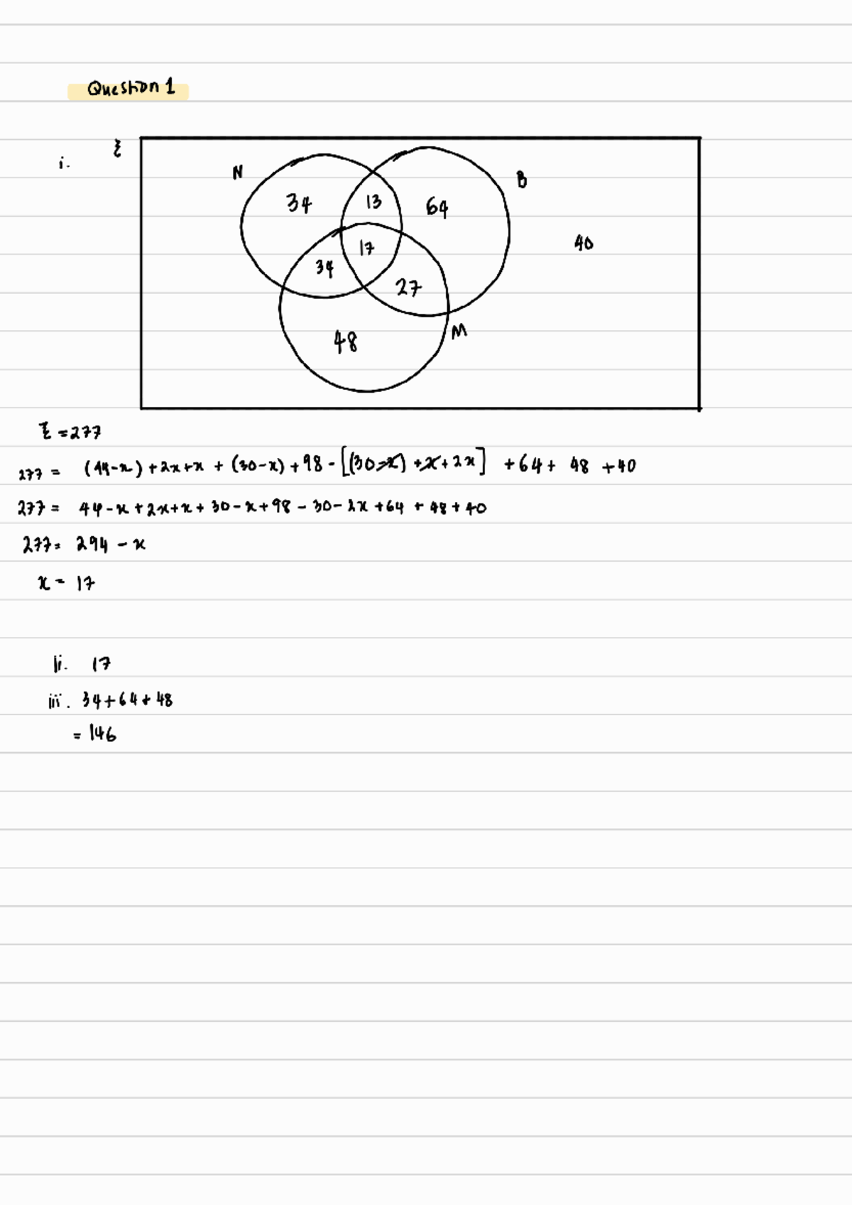 Venn Diagrams Tutorial Answers for Chapter 3 (Course 24111) - Studocu