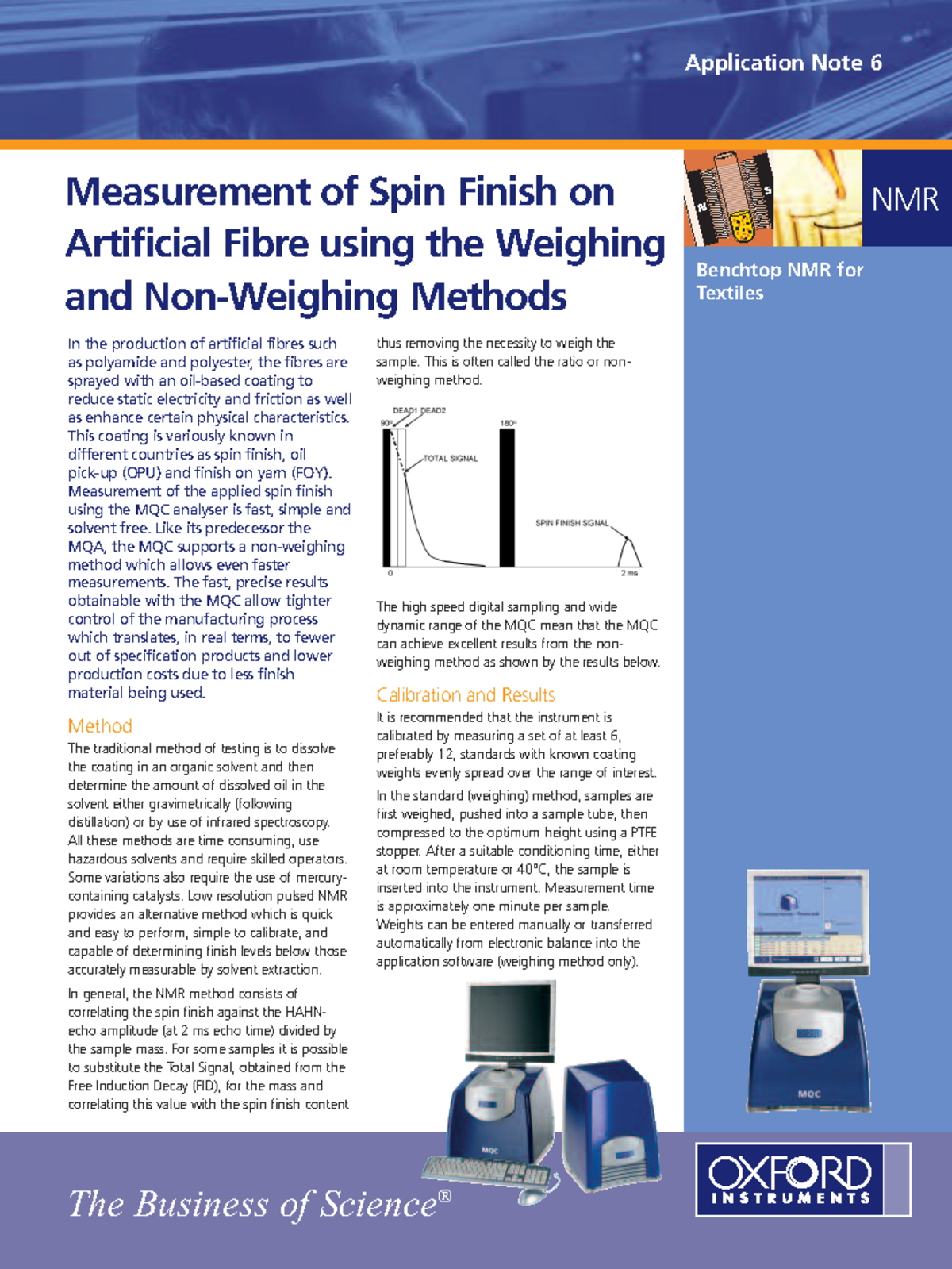 AN006 Measurement Techniques for Spin Finish in Artificial Fibres - Studocu
