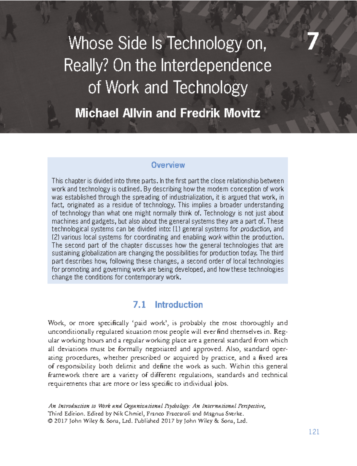 An Introduction to Work and Technology: Insights from Org Psych 7 - Studocu