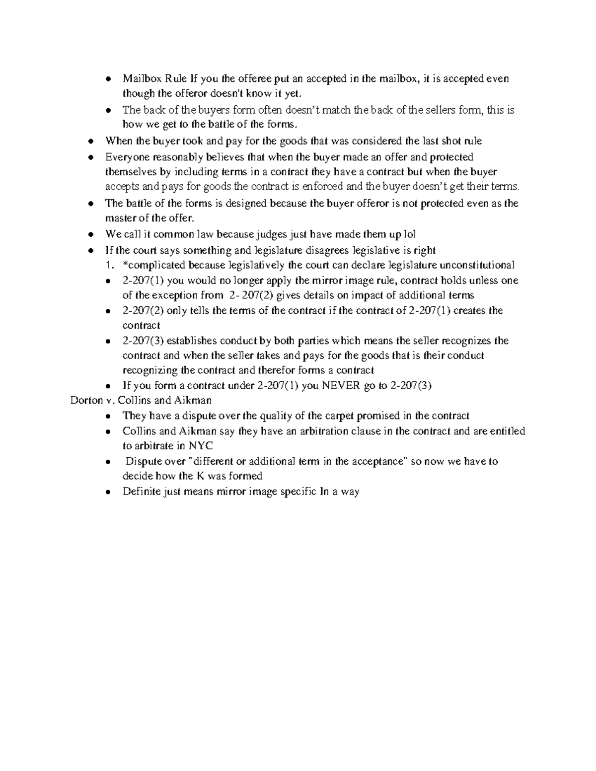 Contracts (LAW 917): Understanding the Mailbox Rule & Battle of Forms ...