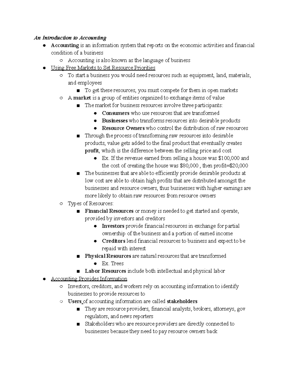 Financial Accounting: Chapter 1 - Basics of Accounting Principles - Studocu
