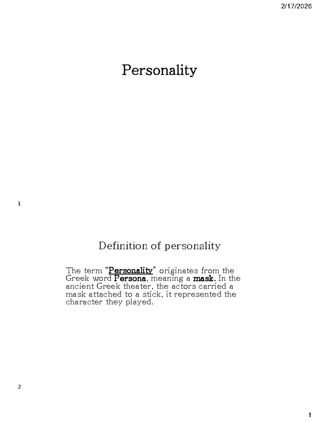 Personality Theories: Nomothetic vs. Idiographic Approaches - Studocu