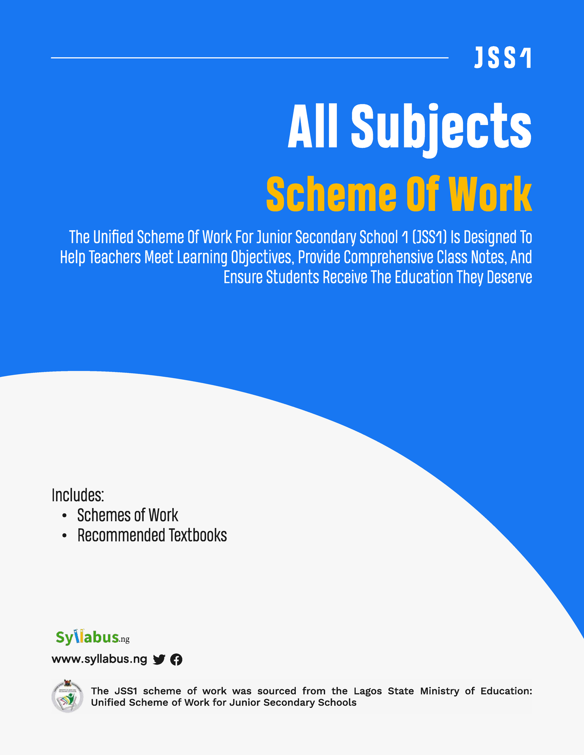 JSS1 Unified Scheme of Work: Comprehensive Syllabus Overview - Studocu