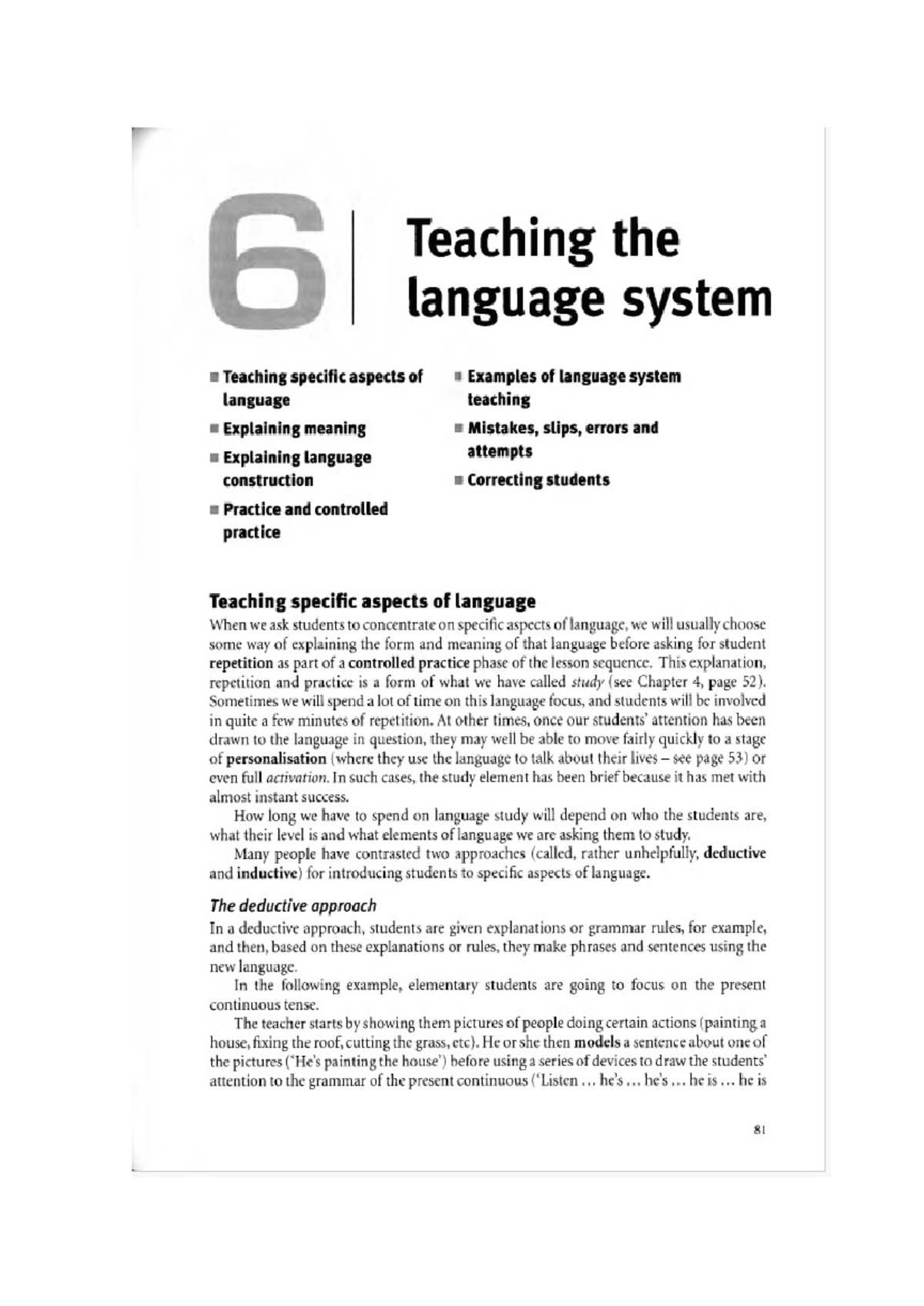 Teaching the Language System: Approaches and Practices in ESL - Studocu