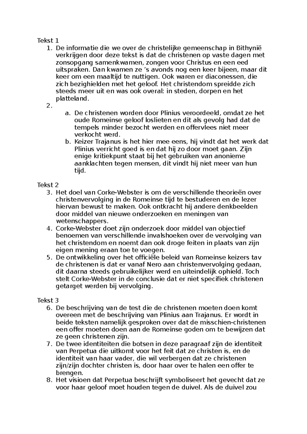 Oude Geschiedenis Opdracht 6: Christelijke Gemeenschap en Vervolging ...
