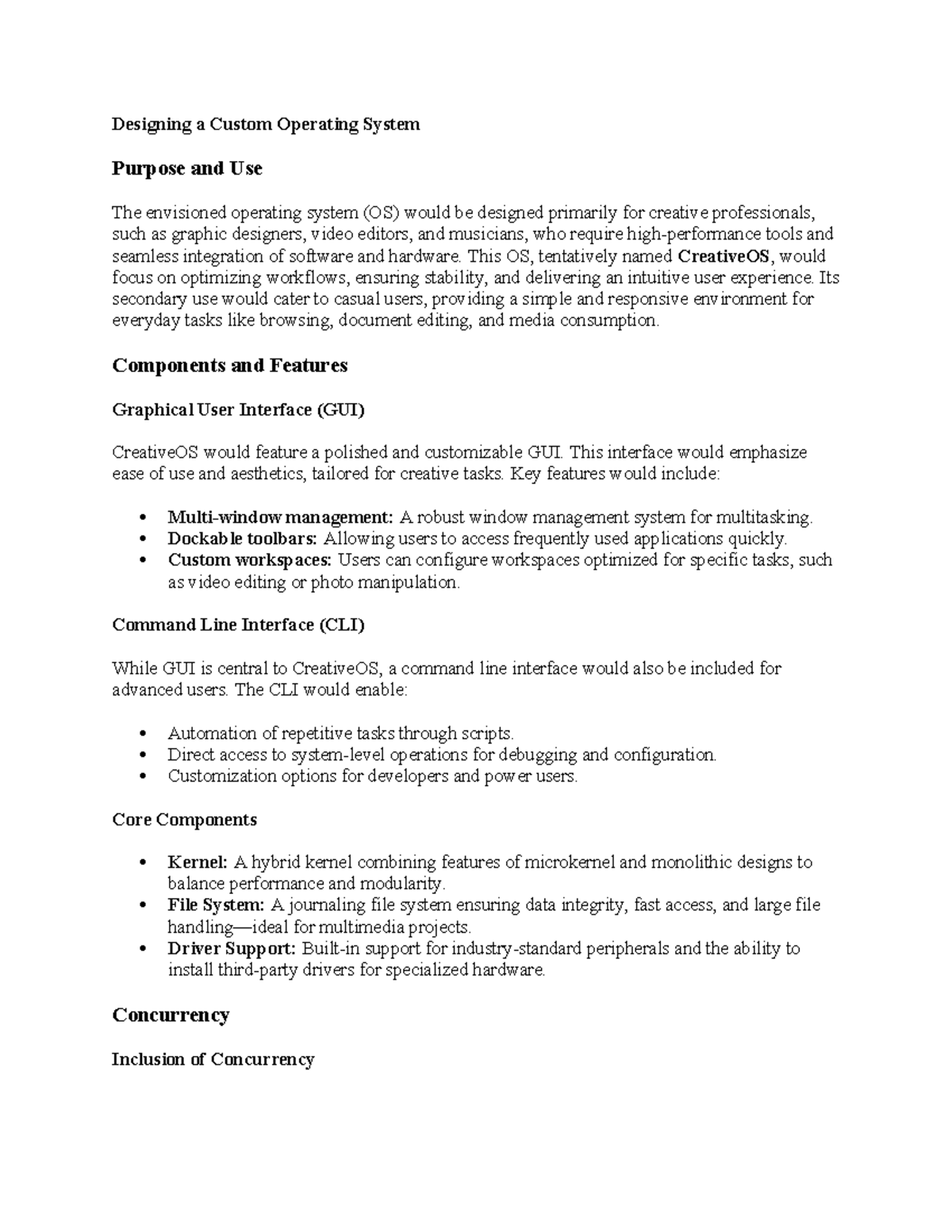 LJU2 - operating systems - Designing a Custom Operating System Purpose ...