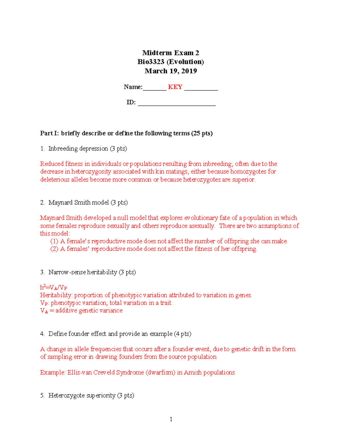 Bio3323 Midterm Exam 2 - Key Concepts and Questions - Studocu