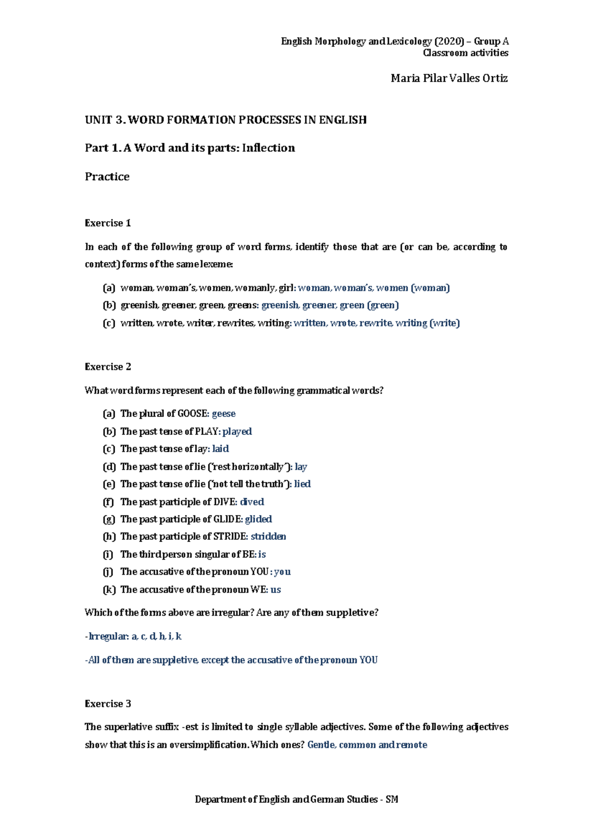 UNIT 3: Word Formation Processes in English - Classroom Activities ...