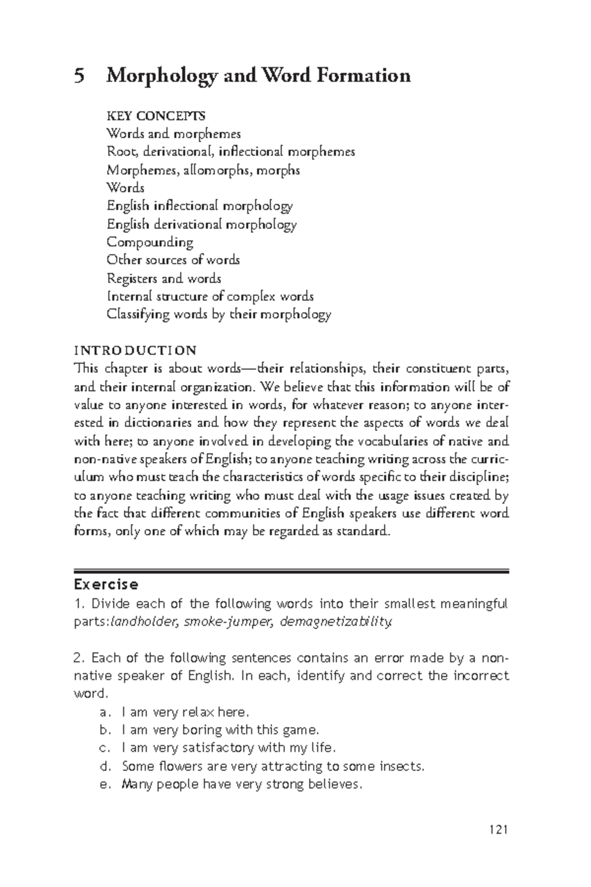 Chapter 5 - Nothing - 5 Morphology and Word Formation key concepts ...