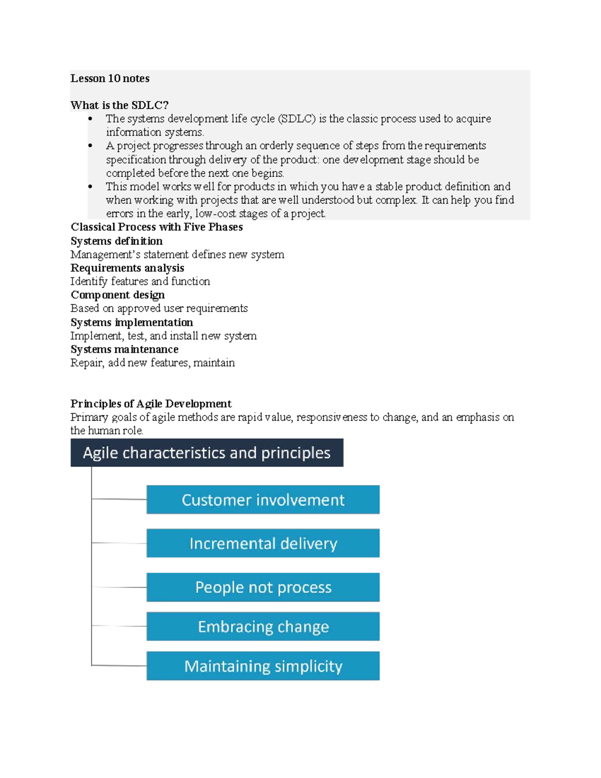 L10 Notes: Understanding the Systems Development Life Cycle (SDLC ...
