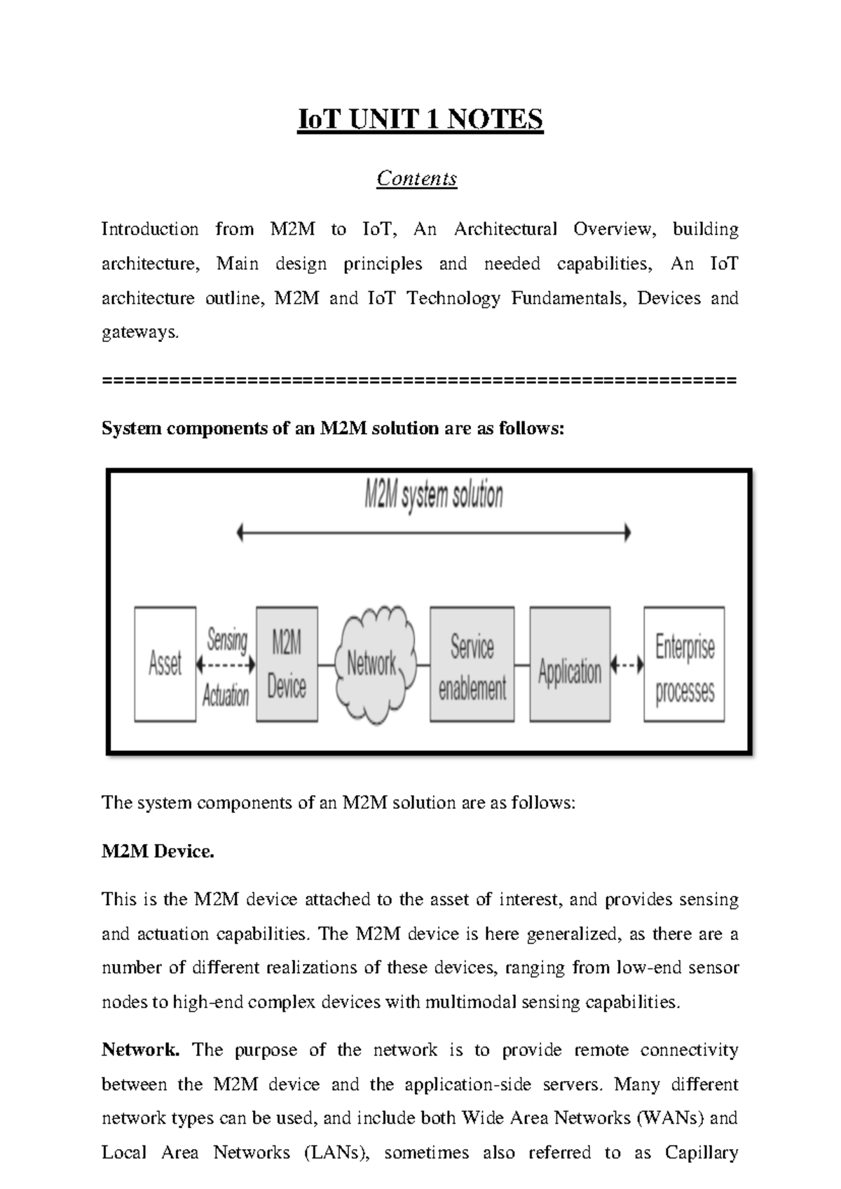 Study Material Io T Unit1 - IoT UNIT 1 NOTES Contents Introduction from ...