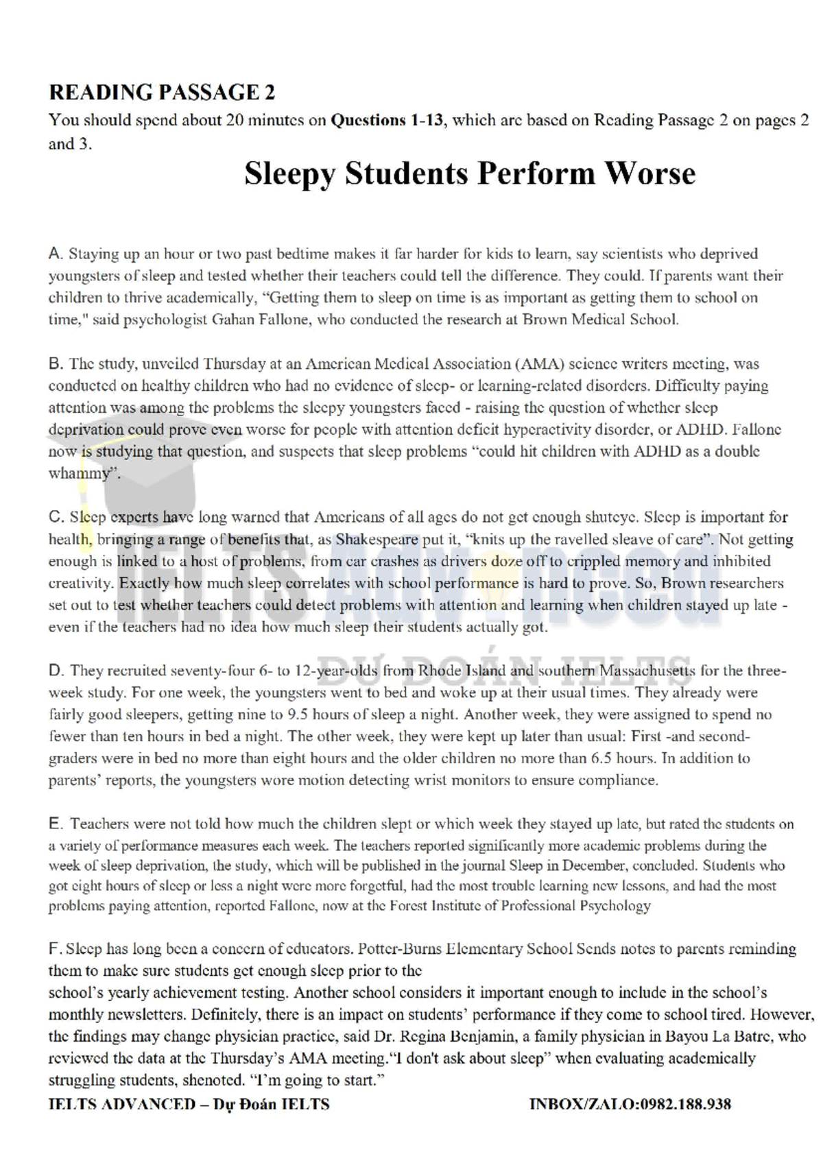 Sleep Deprivation Effects on Academic Performance - ENG 123 - Studocu