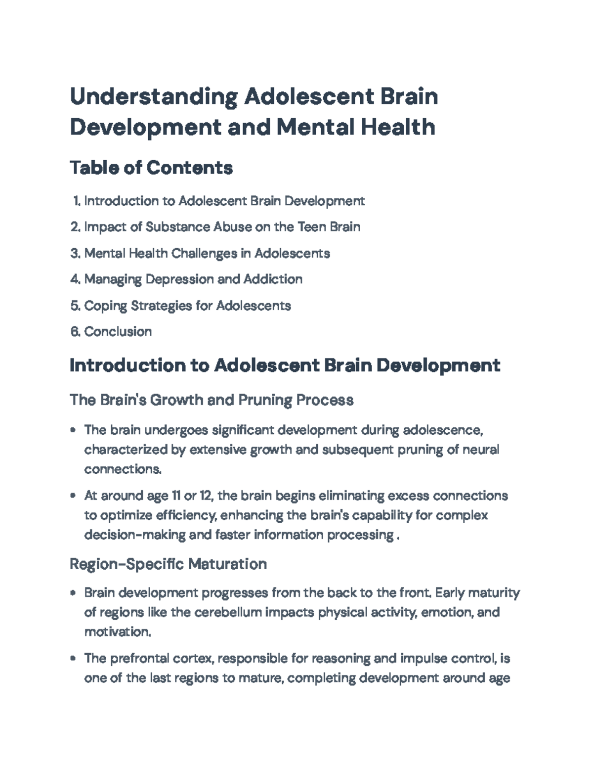 Understanding Adolescent Brain Development and Mental Health (PSY101 ...