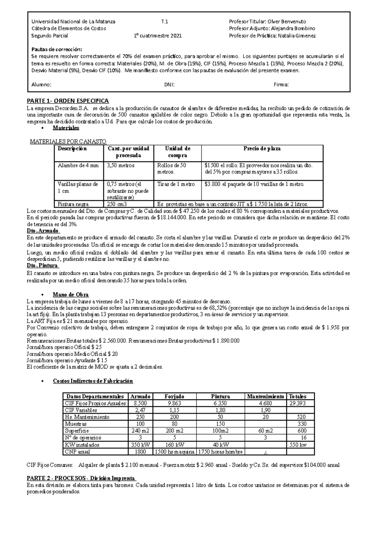 Preguntas del 2do Parcial de Costos Estándar: Análisis y Ejercicios ...