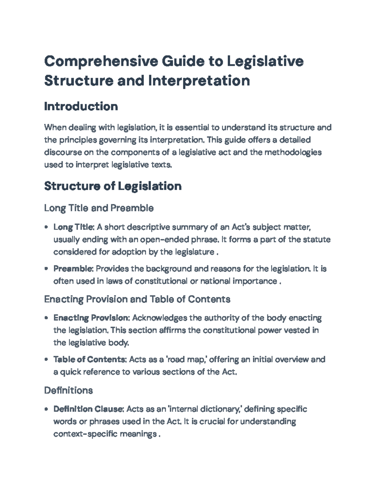 Comprehensive Guide to Legislative Structure and Interpretation ...