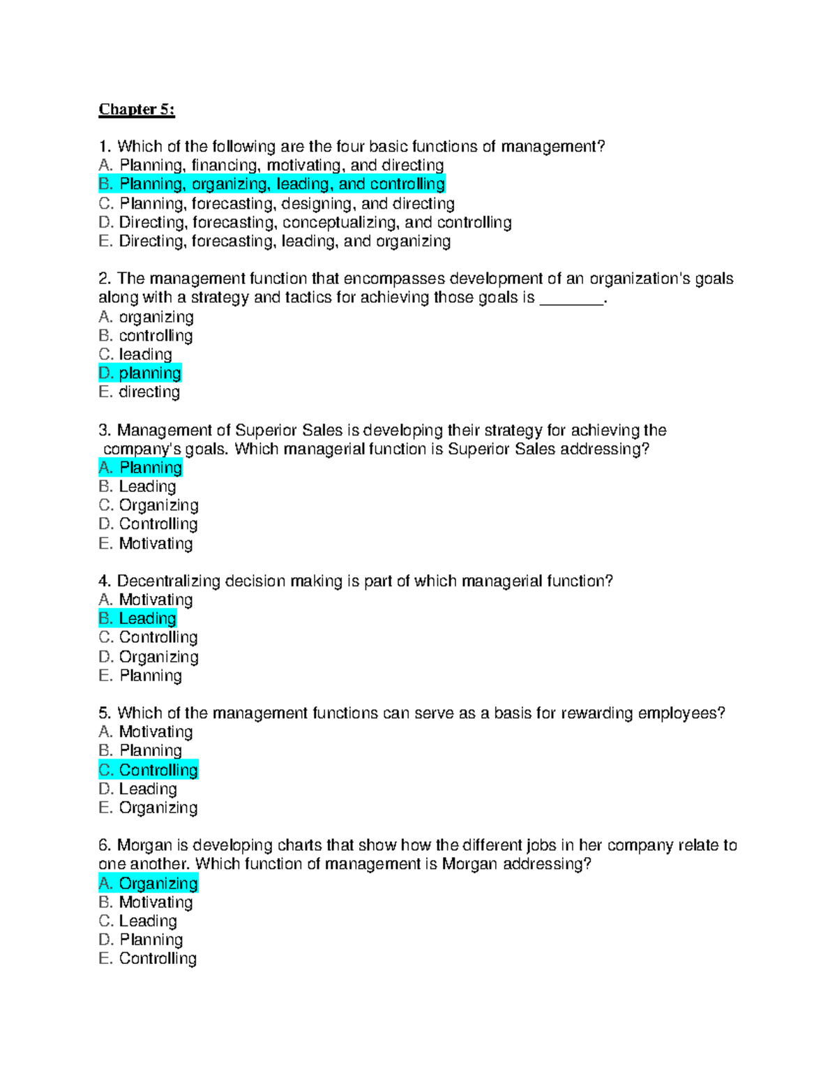Business Essentials ch06 - Chapter 5: Which of the following are the ...