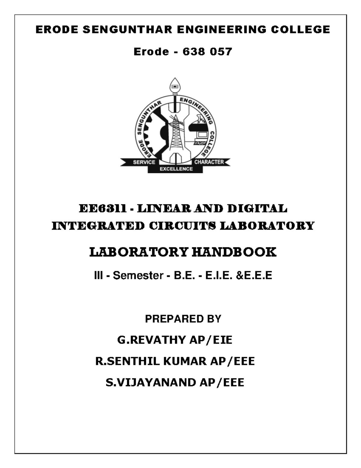 EE6311 Linear and Digital Integrated Circuits Lab Manual - Studocu