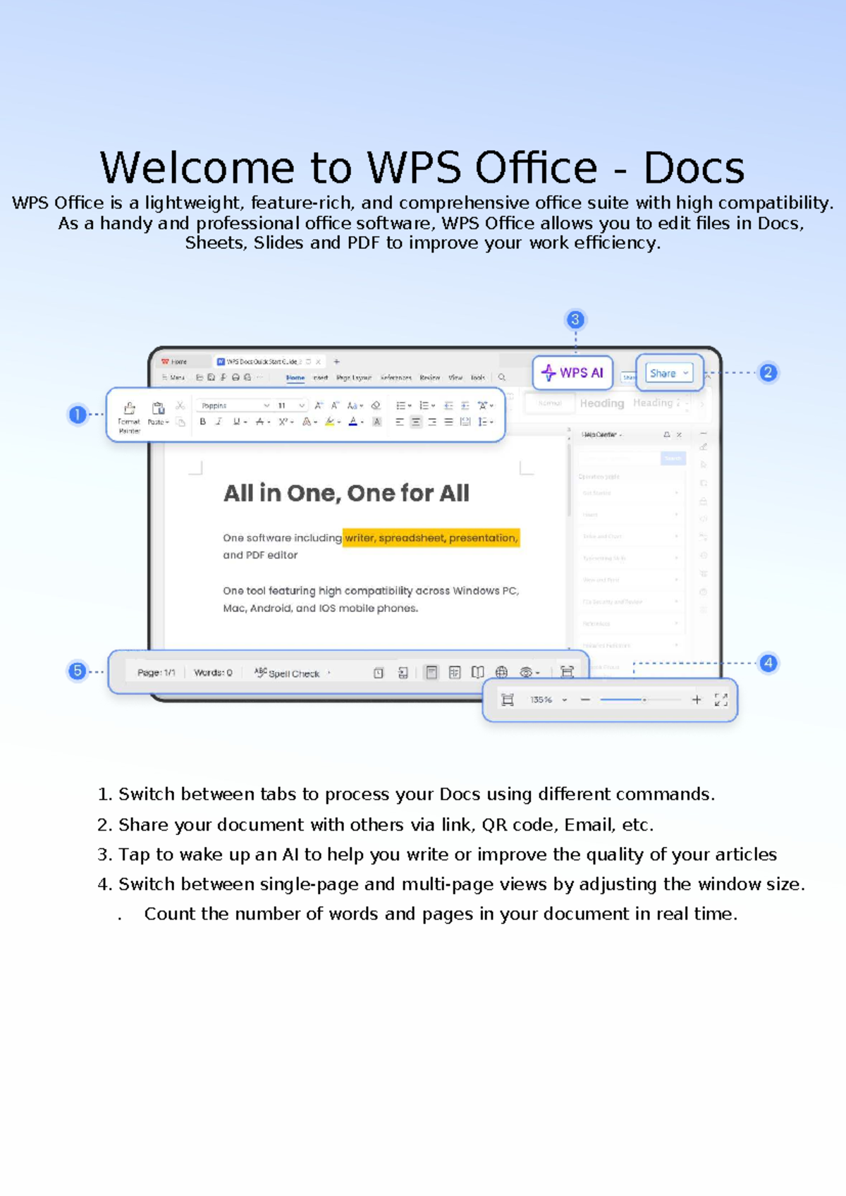 WPS Docs Quick Start Guide: Essential Features & Tips - Studocu