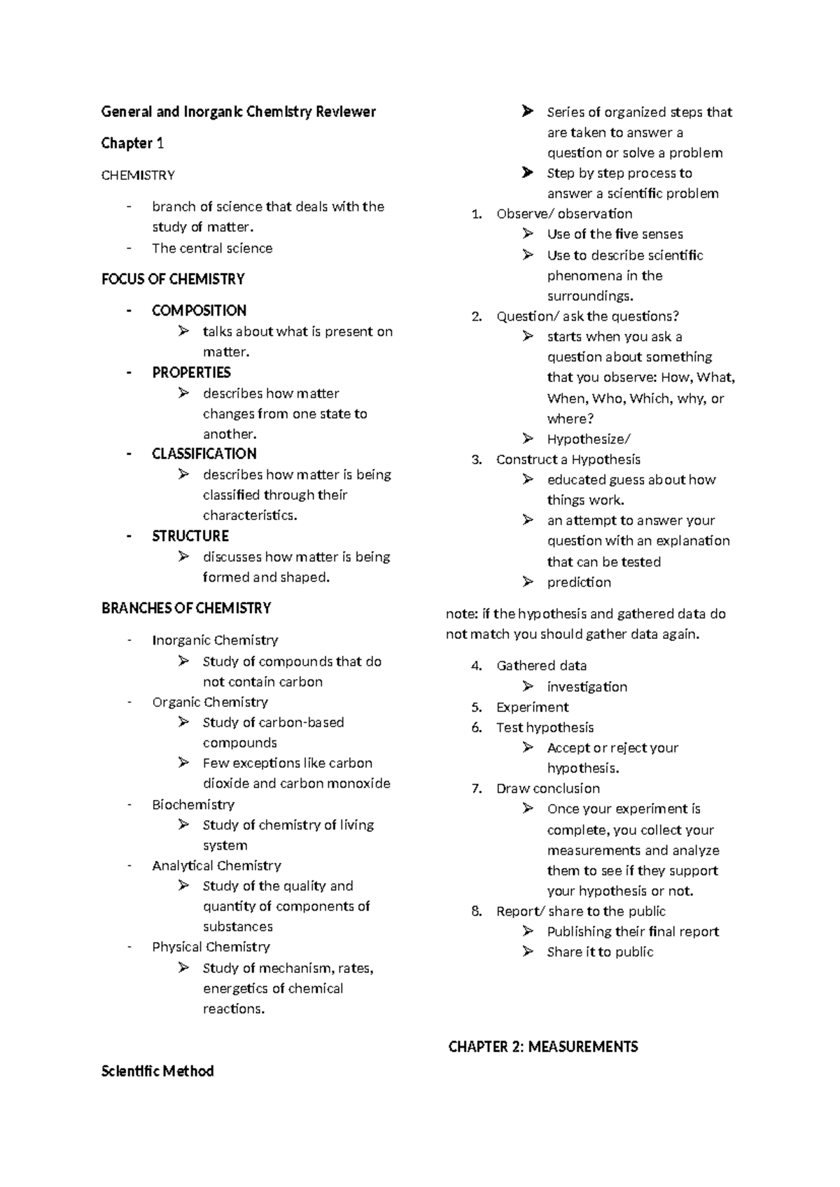 General and Inorganic Chemistry Reviewer: Chapter Insights and Key ...