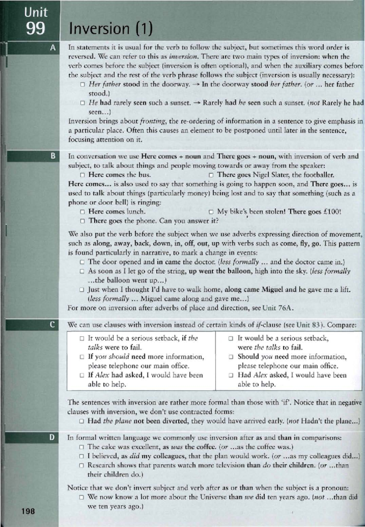 Grammar Eng7: Unit 99 - Understanding Inversion in English - Studocu