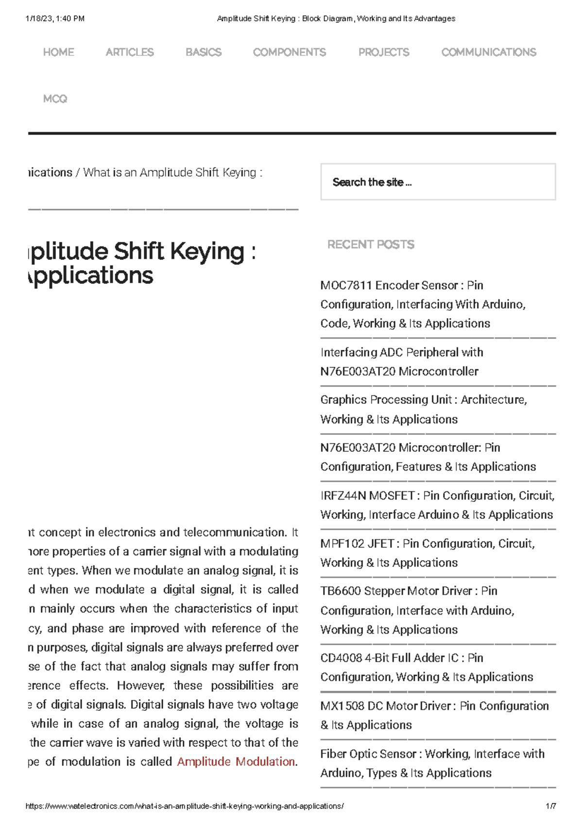 Amplitude Shift Keying (ASK): Block Diagram, Working & Benefits - Studocu