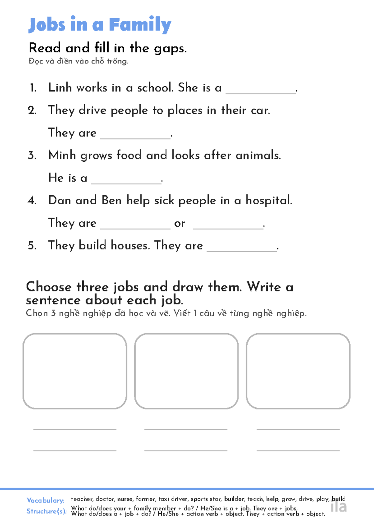 Homework SJ A1 012 - Jobs in a Family: Fill in the Gaps Activity - Studocu