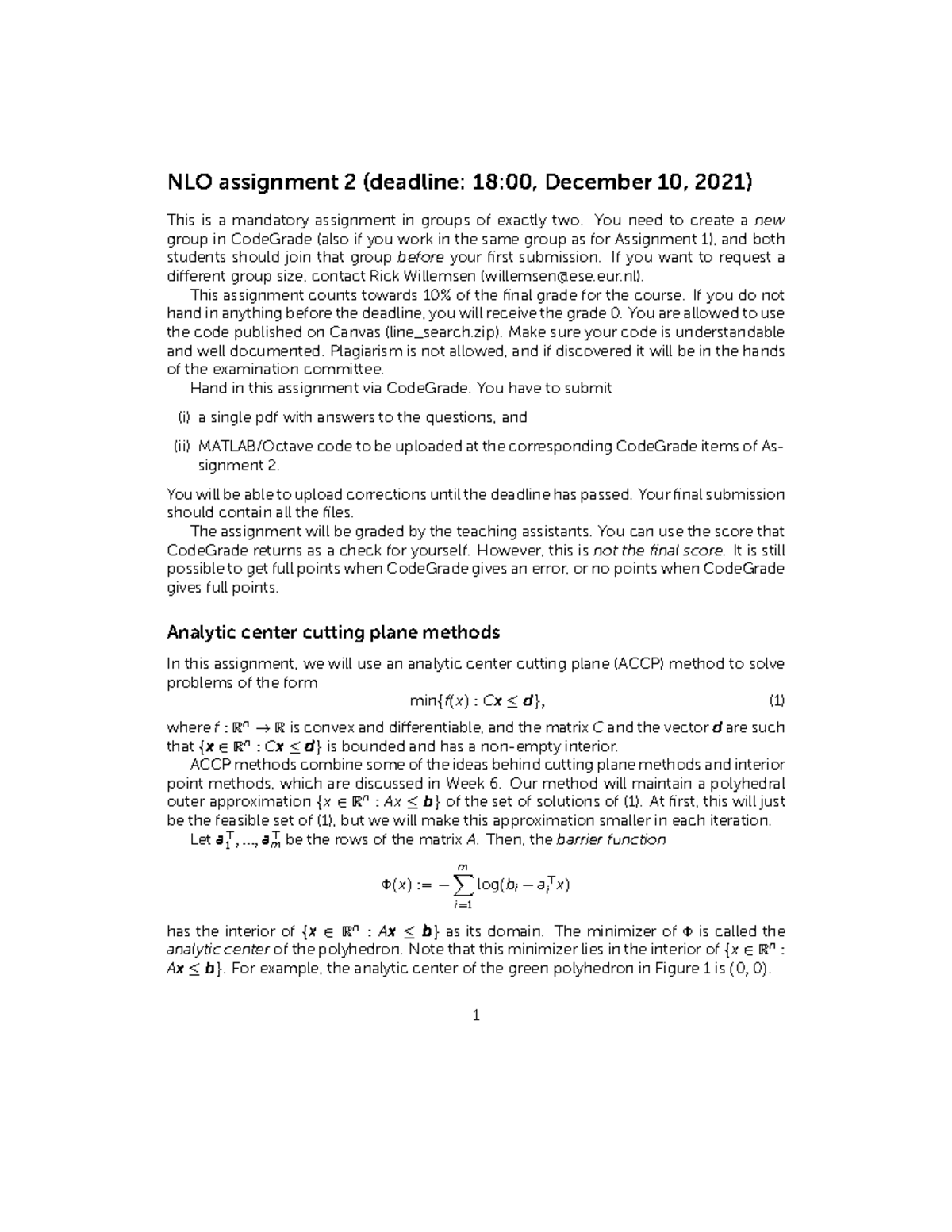 NLO Assignment 2: ACCP Method Implementation Guidelines - Studeersnel