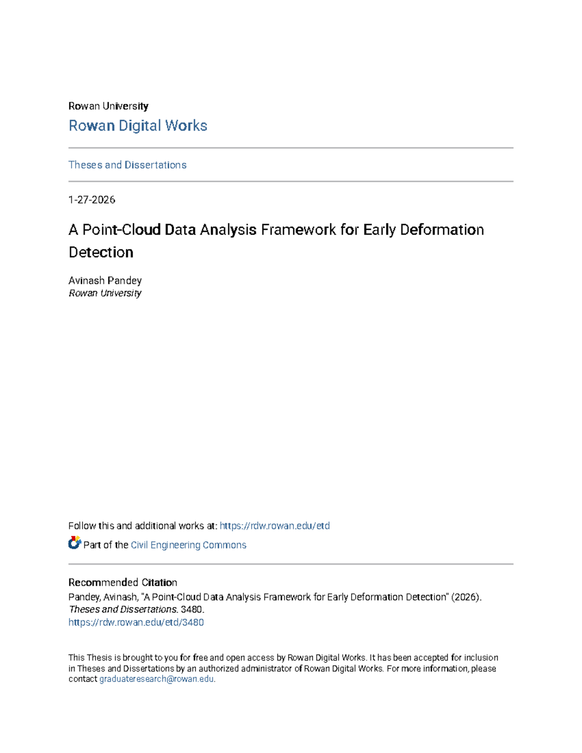 Data Analysis Framework for Early Deformation Detection (CIV 2025 ...